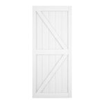 BARNSMITH 36in x 84in Sliding Barn Door Only, K-Frame, Solid Wood Barn Door Slab Covered with Water-Proof PVC Surface, No Pre-Drilled, Easy Assembly, White