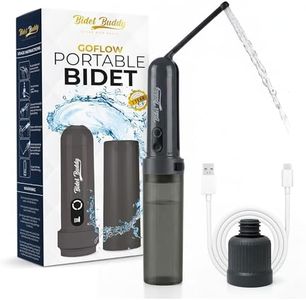 BIDET BUDDY® GoFlow Portable Bidet for Travel - 180ml Bottle with Two Power Modes, Nozzle Wand, IPX6 Waterproof, USB C Charging, 800mAh Rechargeable Battery, Medium Pressure