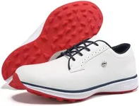 Zakey Professional Golf Shoes Men Sipkeless Golf Sneakers for Men Light Weight Walking Footwears (8,WhiteRed)