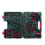 Crescent CTK69NEU2 69 Piece 3/8-Inch Drive 6 Point Metric Mechanics Tool Set with Sockets, Combination Spanners, Screwdrivers, Hex Keys and Pliers in Case, chrome