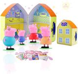 Peppa Pig Family Figures - Set of 4 Family House with Playset Toys, Special Art & Crafts Fun - Includes Peppa, George, Daddy Pig and Mama Pig - Ideal for Ages 3 and up