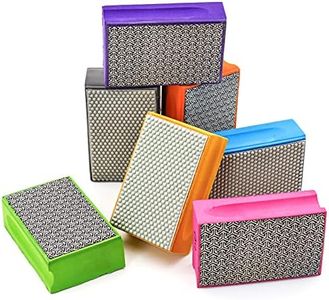 SDRTOP 7Pack Diamond Hand Sanding Pads Polishing Blocks For Granite Ceramics Marble Grit60-3000 Electroplated and Resin
