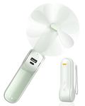 FrSara Handheld Fan, Portable Fan, 2000mAh Battery Operated Personal Hand Fan with 3 Wind Speed, Powerbank Function, USB Rechargeable, Pocket Size, Cute Design, Ultra Quiet (White)