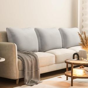 Daneey 3PCS Back Pillow for Sitting in Bed, Back Support Pillow for Couch, Back Pillow for Couch Replacement, Removable Velvet Cover, Gray