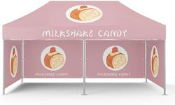 BillyPrint Custom Canopy Tent 10x20 with Logo, Personalized Pop Up Tent Packages for Trade Shows, Markets, Events, Quality Prints of Your Branding for Business Advertising (1 Full Wall + 2 Half Walls)