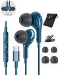 USB C Headphones Wired Earbuds Magnetic in-Ear Type C Earphone Noise Canceling for Samsung Galaxy S24 Ultra S23 S22 S2 iPhone 15 Pro Max iPad Pro with Microphone Volume Control HIFI Stereo