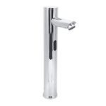 Automatic Sensor Faucet Hygienic Copper Material Silver Color g1/2 Thread Hands Free Faucet Ac Or Dc Dry Battery Power Sensor Tap