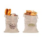 Ahyuan Natural Linen Bread Bags 2Pack 11 x 15 inch 100% Flax Linen for Homemade Bread Reusable Food Storage Bags Reusable Bread Bags for Bakery & Baguette