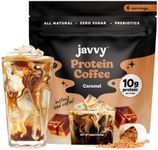 Javvy Caramel Protein Coffee - Premium Whey Protein & Instant Iced Coffee - 100% Arabica Coffee - Zero Artificial Flavors & Sweeteners, 6 Servings