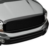 Armordillo Horizontal Style Front Grille|Compatible With 2002-2005 Dodge Ram 1500/2003-2005 Ram 2500 3500|8720929|Piano Black|Front Hood Bumper Grille