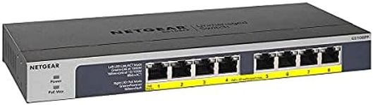 NETGEAR 8 Port PoE Switch (GS108PP) - 8 Port Gigabit Ethernet Switch with 8 x PoE+ 123W, Desktop, Wall Mount or Rackmount, and Limited Lifetime Protection