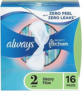 Always Infinity Size 2 Feminine Pads with Wings, Super Absorbency, Unscented, 16 Count