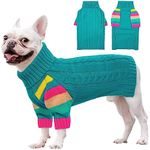 OUOBOB Dog Jumper, Medium Dog Jumpers for Dogs Girls Boys, Turtleneck Pullover Winter Dog Vest, Christmas Dog Outfits, Pet Sweatshirt Apparel Knitwear, Frenchie, Beagle, Boston Terrier M