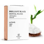 Terra & Co., Brilliant Black Dental Floss (32 Yards) | Organic Teeth Whitening Products | All Natural, with Activated Bamboo Charcoal | Vegan & Cruelty Free | Luxury Dental Care…