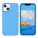 BENTOBEN Compatible with iPhone 14 Case, Liquid Silicone Gel Rubber Bumper Microfiber Lining Hard Back Shockproof Protective Mobile Phone Case Cover for iPhone 14 6.1'', Cyan Blue