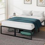 Maxzzz 16 Inch Metal Platform Bed Frame, Full Bed Frame with Storage Space Double Bed Frame with Steel Slats No Box Spring Needed(Full)