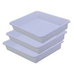 Wonder Exel Small Rectangular Multipurpose Organising & Storage Plastic Tray, Set of 3, Multicolour, Standard (EXCELSMALL) (Mix) (White)