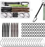 Wacky Rig Worm Hooks Fishing Tool Kit, 81PCS Fish Worm O Rings Set Weedless Hook for Largemouth and Smallmouth Bass Fishing