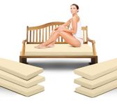 Outdoor Garden Bench Cushion Seat Pad for 2/3/4 Seater Patio Furniture Waterproof Swing, Hammock, Rattan Sofa 108/140/170cm Long Bench Chair Cushions Pad (3 Seaters-143x52x5cm, Cream)