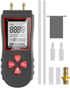 Manometer, Professional Air Pressure Meter, Dual-Port HVAC Digital Manometer Gas Pressure Tester,11 Selectable Units Differential Pressure Gauge, (Included Battery)