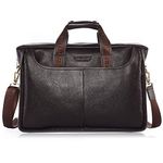 BOSTANTEN Leather Briefcase Handbag Messenger Business Bags for Men Brown