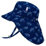 Jan & Jul GRO-with-Me Large Brim Quick Dry Boys Girls Sun Pool Hat 50+ UPF (XL: 6-12 Years, Turtle)