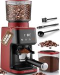 Zulay Kitchen Espresso Grinder - Burr Coffee Grinder Electric - Espresso Bean Grinder & Coffee Bean Grinder - Commercial Coffee Grinder Espresso - Burr Grinder Espresso Coffee Grinder - Red