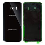 REOTEL OG Back Door Panel Body Cover Back Glass Back Door Body Panel for Samsung Galaxy S7 Edge : Black (with Camera Glass Lens Fitting)