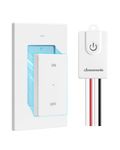 DEWENWILS Wireless Light Switch and Receiver Kit, No in-Wall Wiring, 15A Remote Control Wall Lighting Switch for Ceiling Light, Fan, Lamp, 100FT Range, Programmable, Neutral Wire Needed, FCC Listed