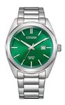 CITIZEN Stainless Steel Analog Green Dial Men Watch-Bi5110-54X, Silver Band