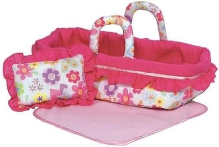 Adora Baby Doll Bed, Snuggle Doll Accesories Includes Soft Bed with Handles, Pink Blanket and Floral Pillow, Machine Washable, Ages 2+