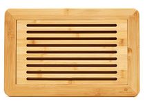 Large Bamboo Bread Cutting Board with Crumb Tray