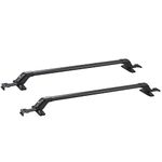 VEVOR Roof Rack Cross Bars, Aluminum Roof Rack Crossbars, Fit Roof Without Side Rail, 155 lbs Load Capacity, Adjustable Bare Roof Crossbars with Locks, for SUVs, Sedans, and Vans