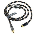 12ft USB c to Optical Cable Opt Male Type-c to Digital Optical Fiber Optic Audio Interface Female Adapter Wire Toslink Cord for dac amp Sound Preamp Amplifier DSD64 dsd128 192K with Phone