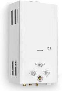 Xverycan Chauffe-eau à Gaz 12L, 24kW Chauffe-eau Instantané à Gaz sans Réservoir, GPL, Propane, Butane, Démarrage Basse Pression, pour la Maison, Camping en Plein Air, Caravanes