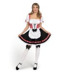 Spooktacular Creations Women German Oktoberfest Costume Set, Black and Red German Beer Girl Dress and High Stockings XL