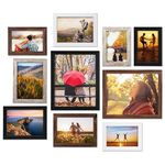 Giftgarden Multi Colors Picture Frames for Multiple Sizes Photos, Four 4x6, Four 5x7, Two 8x10, Assorted Gallery Photo Frame Collage for Wall or Tabletop, Set of 10