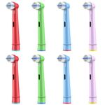 8pcs Kids Replacement Heads Compatible with Braun Oral B Kids Electric Toothbrush, Ultra Soft Bristles, Ideal for Kids.