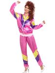 Smiffy's 80s Height of Fashion Shell Suit Costume, Pink, L - UK Size 16-18