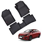 GFX Tpv After-Market Premium Life Long Car Floor Mat Compatible With Verna (2020-2021) (Black) Verna