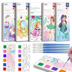 Watercolor Painting Book, 5 Pack Paint with Water Colouring Books, Pocket Watercolor Painting Book for Artist, Beginning, Students