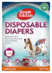 Simple Solution Disposable Dog Diapers for Female Dogs, Super Absorbent Leak-Proof Fit with Wetness Indicator for Excitable Urination, Incontinence or Females in Heat - 12 Pack