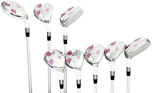 Majek White Pearl Petite Senior Ladies Golf Hybrids Irons Set New Senior Petite Women Best All True Hybrid Ultra Light Weight Forgiving Package includes 4 5 6 7 8 9 PW SW All Lady Flex Utility Clubs