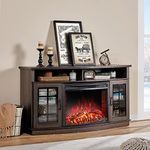 LUXOAK 59" Curved Fireplace TV Cons