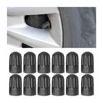 TSUGAMI Tire Valve Stem Long Caps, 12 Pcs Black Plastic Wheel Valve Stem Covers, Leak-Proof and Dust-Proof, Universal Car Tire Air Valve Caps Replacement for SUV, Truck, Bike and Motorcycle (Style A)