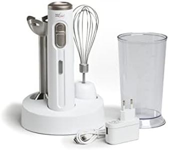 Melchioni Family MIXXXO TOPCLASH Wireless Hand Blender, Lithium Battery, Handy and Ergonomic, 2 Speeds, Complete with Whisk, Cup and Base, Whisk and Steel Blades, 200W