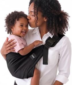 Boba Buddy Toddler Carrier Sling - 100% Cotton Baby Sling Carrier Toddler, Ergonomic with Adjustable Straps, Safety Buckle and Roomy Seat, Includes Matching Carry Bag (9–48 Months/18-44 lbs) - Black