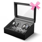 WildFun Automatic Watch Winder Box, Watch Winder with 4 Winder Positions and 6 Display Dust-Proof Storage Space, Lower Decibel Motor Adapter for Men and Women Watches