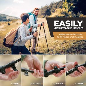Foxelli Carbon Fiber Trekking Poles – Lightweight Adjustable Walking Sticks