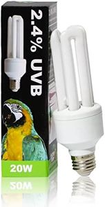 LUCKY HERP 2.4 UVB Bird Lamp, 20 W UVA UVB Bulb for Birds, Compact Fluorescent Lamp for All Types of Birds